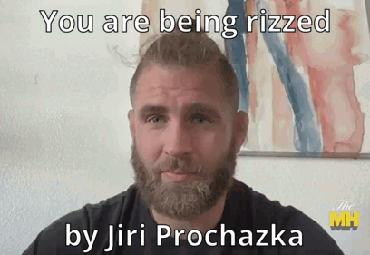 A Man With A Beard And The Words You Are Being Rizzed By Jiri Prochazka GIF