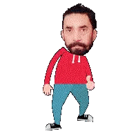 A Man With A Beard Giving A Thumbs Up Sign Sticker