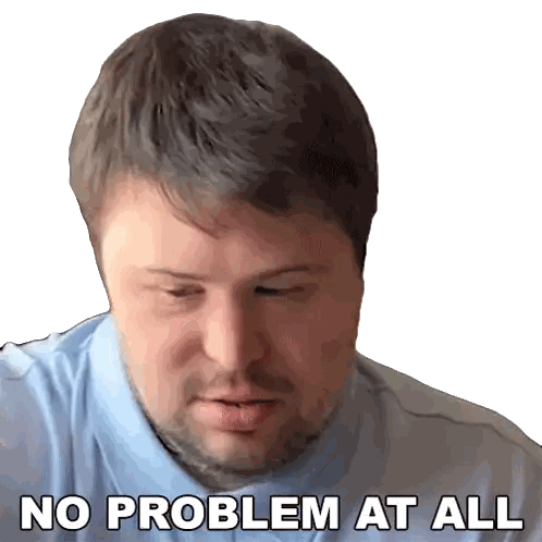 A Man With A Beard Has A Sticker On His Face That Says " No Problem At All " Sticker