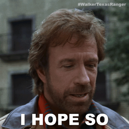 A Man With A Beard Has The Words I Hope So Written On His Face GIF