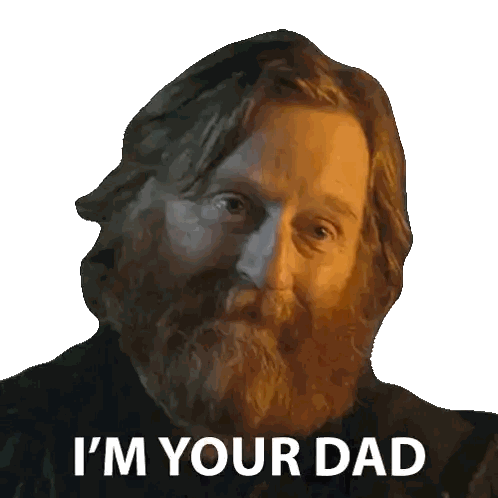 A Man With A Beard Has The Words " I 'M Your Dad " On His Face Sticker