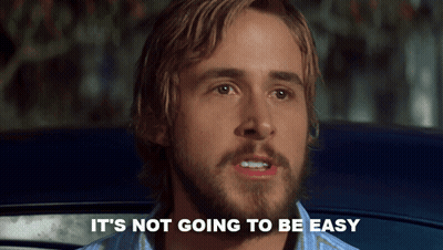 A Man With A Beard Has The Words " It 'S Not Going To Be Easy " Below Him GIF