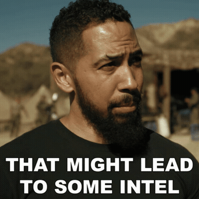 A Man With A Beard Has The Words That Might Lead To Some Intel On The Bottom GIF