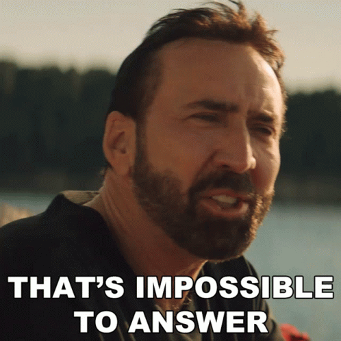 A Man With A Beard Has The Words That 'S Impossible To Answer Above Him GIF