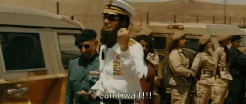 Bearded Man In Military Uniform Saying I Can't Wait GIF