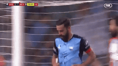 A Man With A Beard In A Soccer Game With Fox Sports On The Bottom GIF