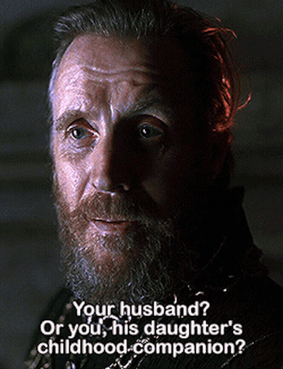 A Man With A Beard Is Asking His Husband If He Has A Daughter GIF