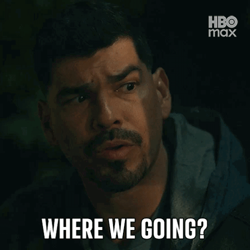 A Man With A Beard Is Asking Where We Going . GIF