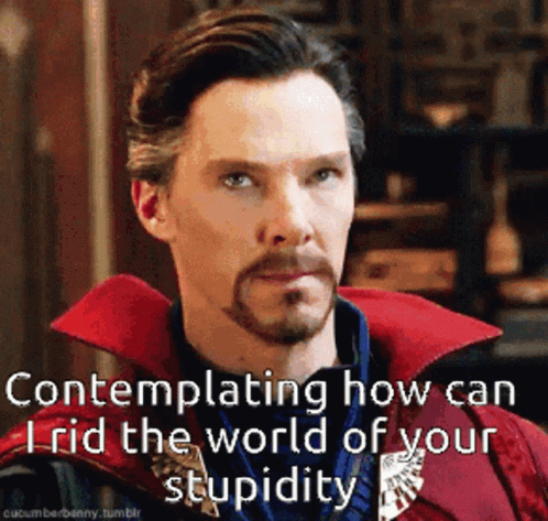 A Man With A Beard Is Contemplating How Can Rid The World Of His Stupidity GIF