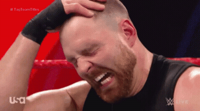A Man With A Beard Is Crying In A Wrestling Ring GIF