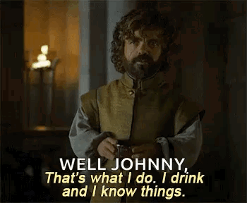A Man With A Beard Is Drinking From A Glass And Saying Well Johnny GIF
