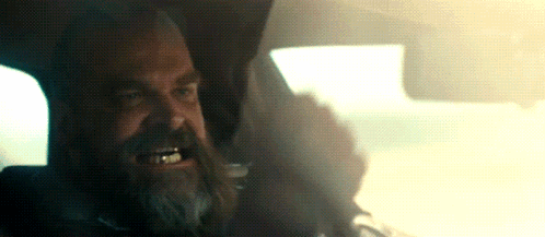 Bearded Man Driving Car Making Face GIF