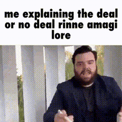 A Man With A Beard Is Explaining The Deal Or No Deal Rinne Amagi Lore . GIF