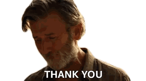 A Man With A Beard Is Giving A Thank You Sign Sticker