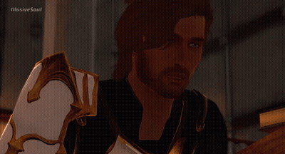 A Man With A Beard Is In A Video Game With The Name Illusive Soul At The Bottom GIF