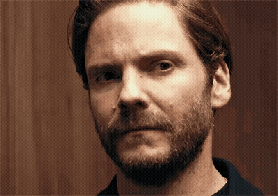 A Man With A Beard Is Making A Funny Face And Looking At The Camera . GIF