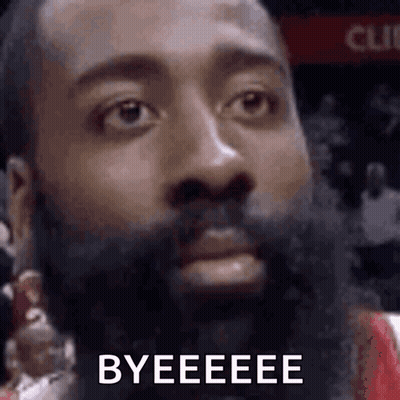 A Man With A Beard Is Making A Funny Face And Saying `` Byeeeee '' . GIF
