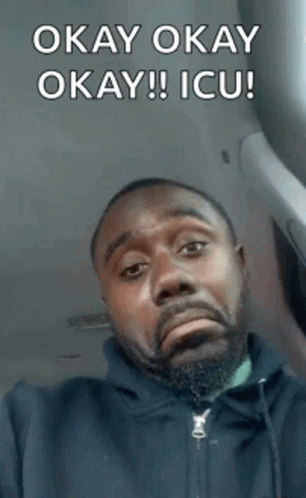 A Man With A Beard Is Making A Funny Face And Says Okay Okay Okay !! Icu ! GIF