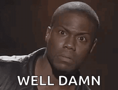 A Man With A Beard Is Making A Funny Face And Says `` Well Damn '' . GIF