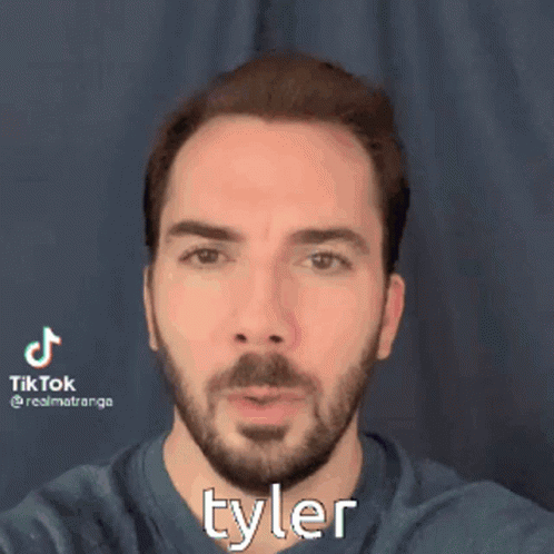 A Man With A Beard Is Making A Funny Face And The Name Tyler Is On The Bottom GIF