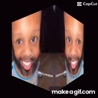 a man with a beard is making a funny face with his tongue out and the words make a gif.com below him