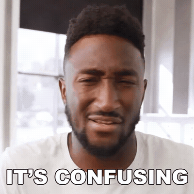 A Man With A Beard Is Making A Funny Face With The Words It 'S Confusing Below Him GIF