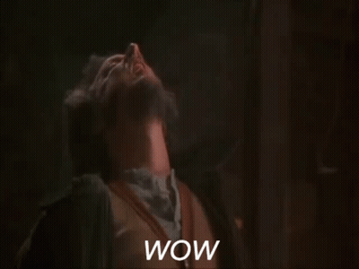 A Man With A Beard Is Making A Surprised Face And The Word Wow Is Visible In The Foreground GIF