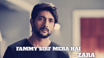 A Man With A Beard Is On A Poster That Says Eammy Sirf Mera Hai Zara GIF