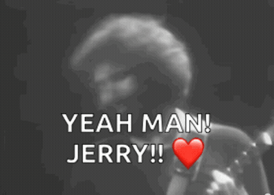 A Man With A Beard Is Playing A Guitar And Says Yeah Man Jerry !! GIF