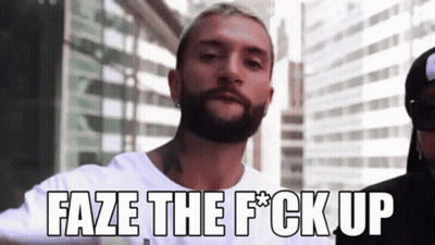 A Man With A Beard Is Saying Faze The F * Ck Up . GIF