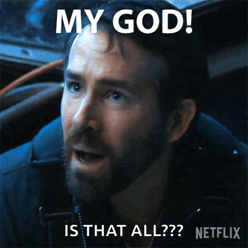 A Man With A Beard Is Saying " My God Is That All " GIF