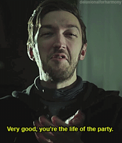 A Man With A Beard Is Saying Very Good You 'Re The Life Of The Party GIF