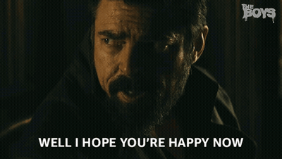 A Man With A Beard Is Saying Well I Hope You 'Re Happy Now . GIF