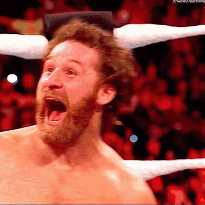 A Man With A Beard Is Screaming In A Wrestling Ring GIF