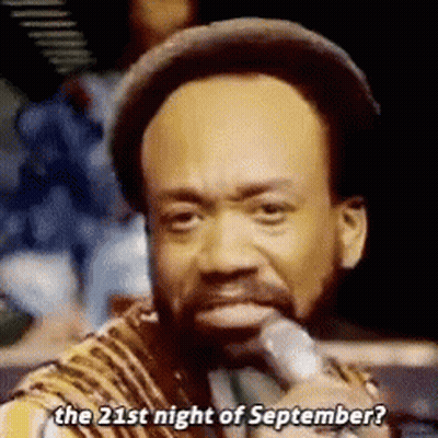 A Man With A Beard Is Singing Into A Microphone And Asking The 21St Night Of September . GIF