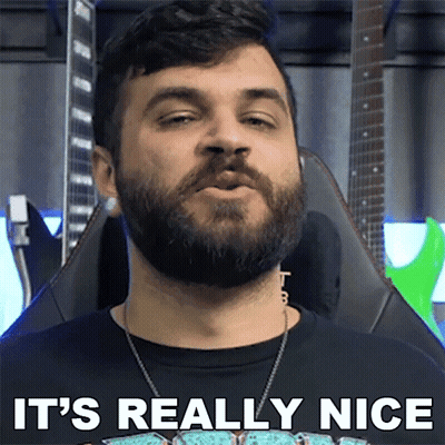A Man With A Beard Is Sitting In A Chair And Says It 'S Really Nice GIF