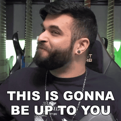 A Man With A Beard Is Sitting In A Chair And Says " This Is Gonna Be Up To You " GIF