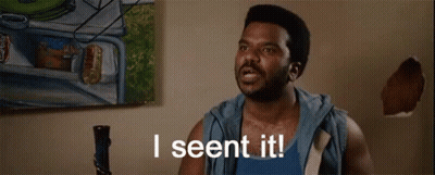 A Man With A Beard Is Sitting In Front Of A Painting And Says `` I Seen It '' . GIF