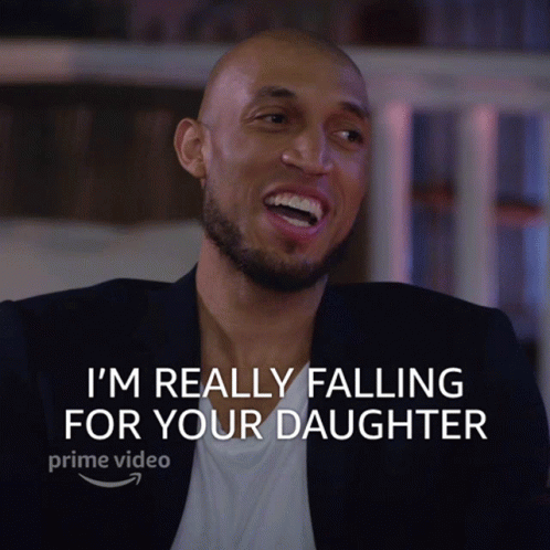 A Man With A Beard Is Smiling And Says I 'M Really Falling For Your Daughter GIF