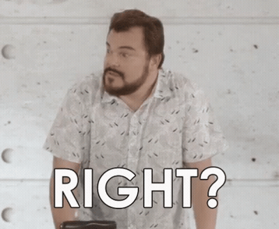 A Man With A Beard Is Standing In Front Of A Wall And Asking , `` Right ? '' GIF