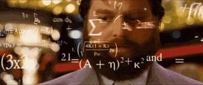 A Man With A Beard Is Surrounded By Math Equations GIF