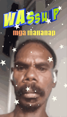 A Man With A Beard Is Surrounded By Stars And Says Wassup GIF