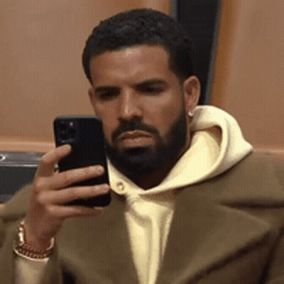 A Man With A Beard Is Taking A Picture Of Himself With His Cell Phone . GIF