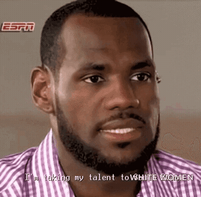 A Man With A Beard Is Talking About Taking His Talent To White Women . GIF