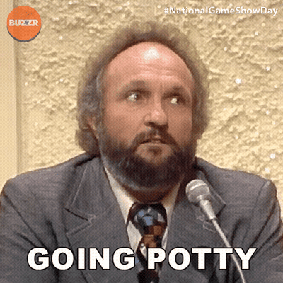 A Man With A Beard Is Talking Into A Microphone And Says " Going Potty " GIF