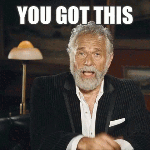 A Man With A Beard Is Wearing A Black Suit And Says You Got This GIF