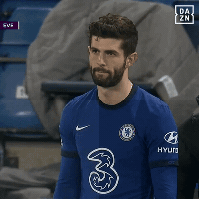 A Man With A Beard Is Wearing A Blue Chelsea Jersey GIF
