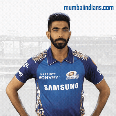 A Man With A Beard Is Wearing A Blue Shirt That Says Samsung GIF