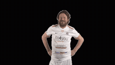A Man With A Beard Is Wearing A Fit4you Jersey GIF