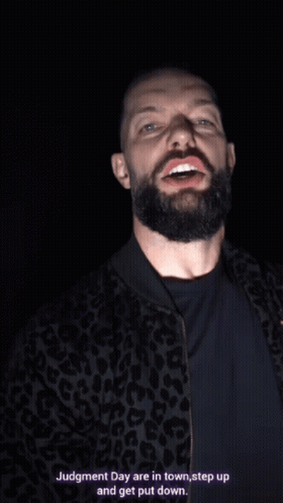 A Man With A Beard Is Wearing A Leopard Print Jacket And Says Judgment Day Are In Town Step Up And Get Put Down GIF